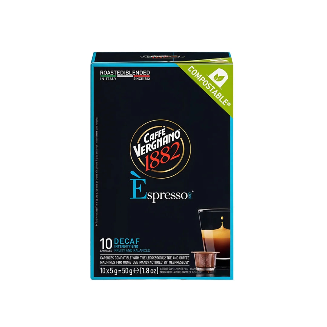Caffe Vergnano - Nespresso Compatible - Espresso Decafe - 10 Capsules