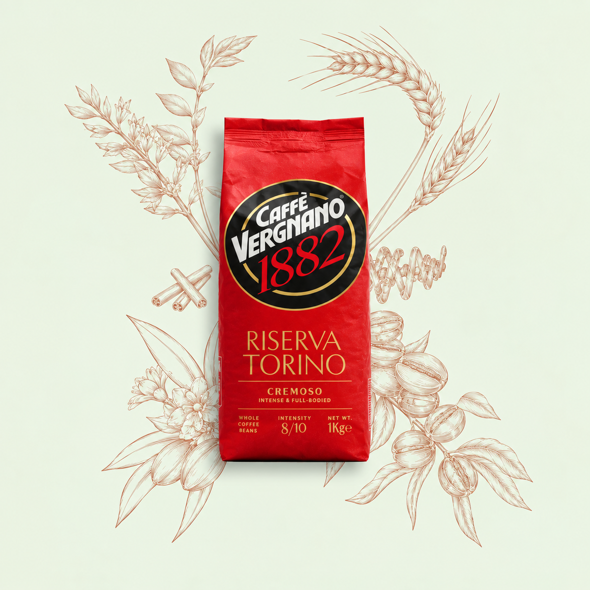 Caffe Vergnano Riserva Torino Cremoso Whole Beans 1kg
