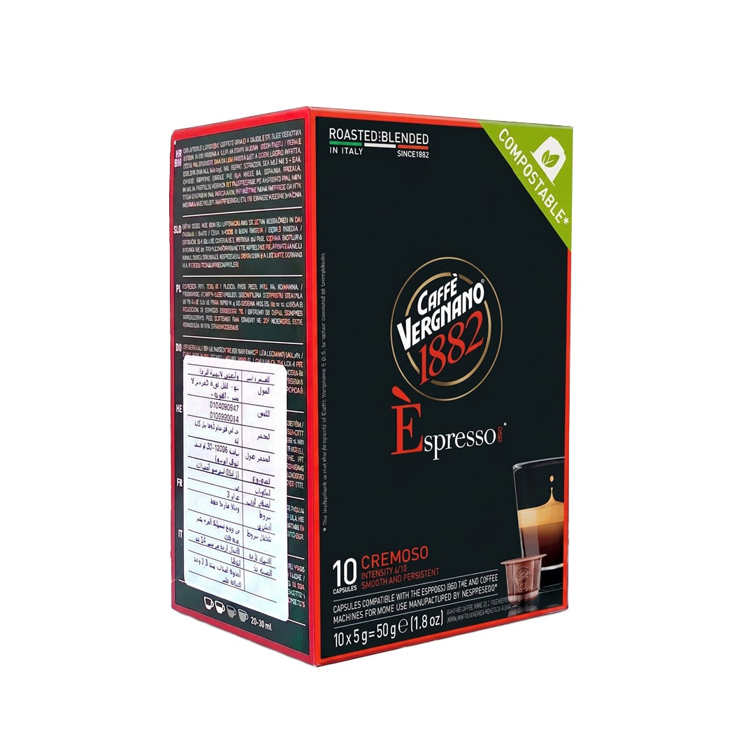 Caffe Vergnano - Nespresso Compatible - Espresso Cremoso - 10 Capsules