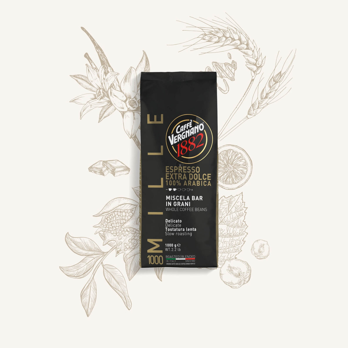 Caffe Vergnano Espresso Extra Dolce 1000g Whole Beans