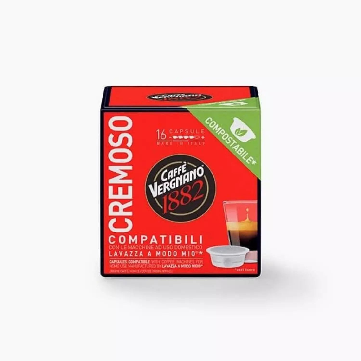 Caffe Vergnano - Lavazza A Modo Mio Compatible - Cremoso - 16 Capsule